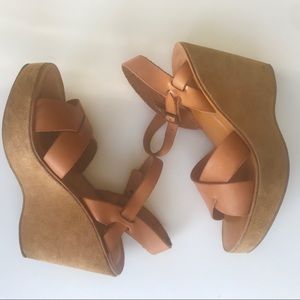 Kork-ease Denika wedge sandal in tan leather